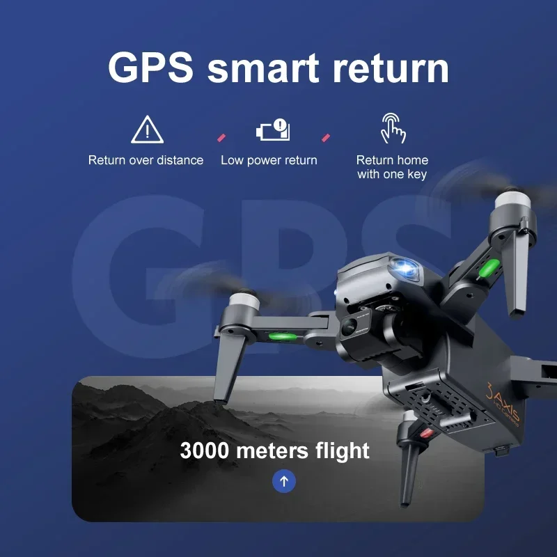 RG106 PRO 전문가용 접이식 드론, 8K HD 듀얼 카메라, GPS, 와이파이, 광각 FPV, 실시간 변속기, RC 거리 2km 장난감
