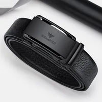 Genuine leather business belt with automatic buckle, fashionable formal pants belt, personalized belt