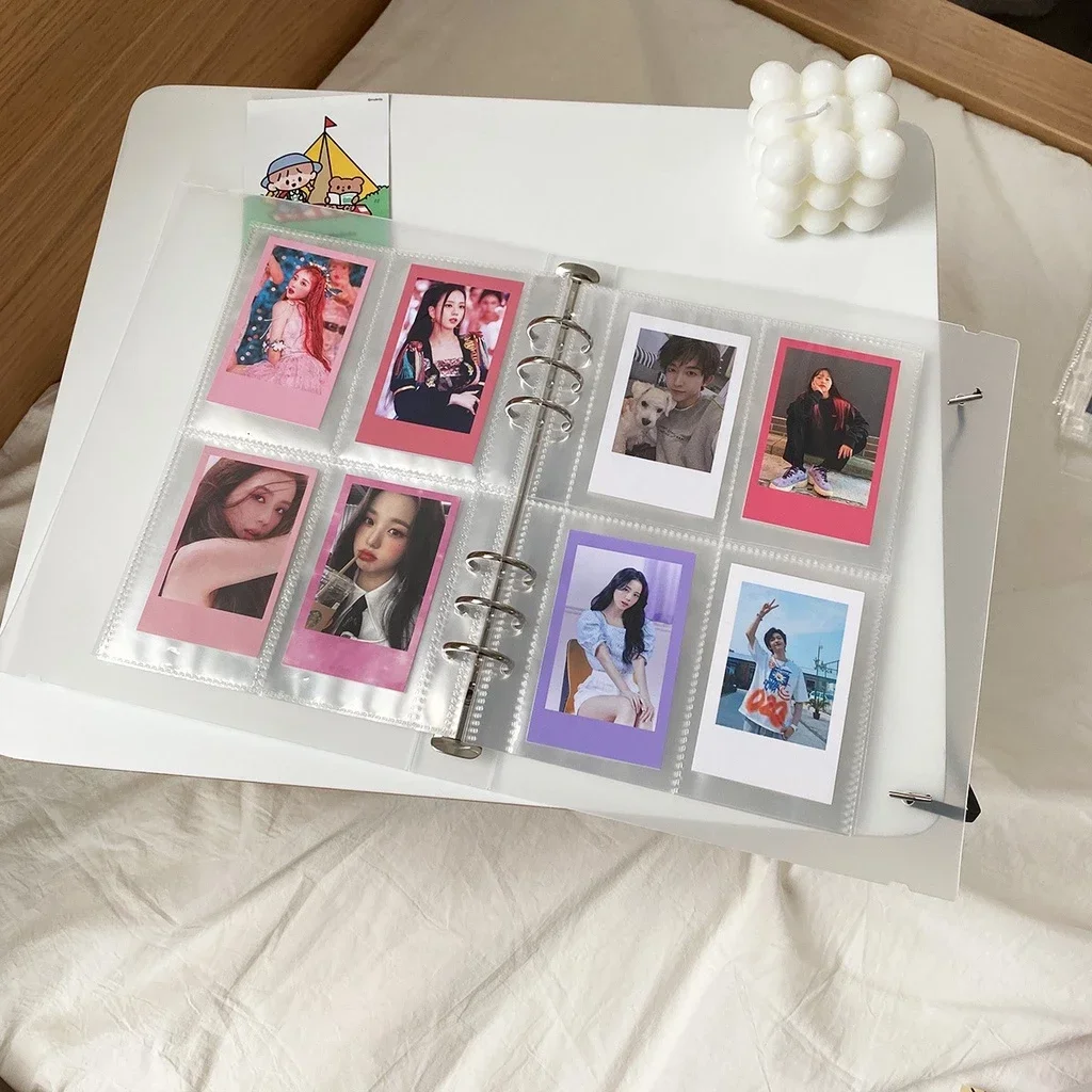 A5 Pocket Binder Photo Card Holders 10Pcs 1/2/4 6Ring Kpop Photocards Sleeves Photo Album Page Protector Sheets