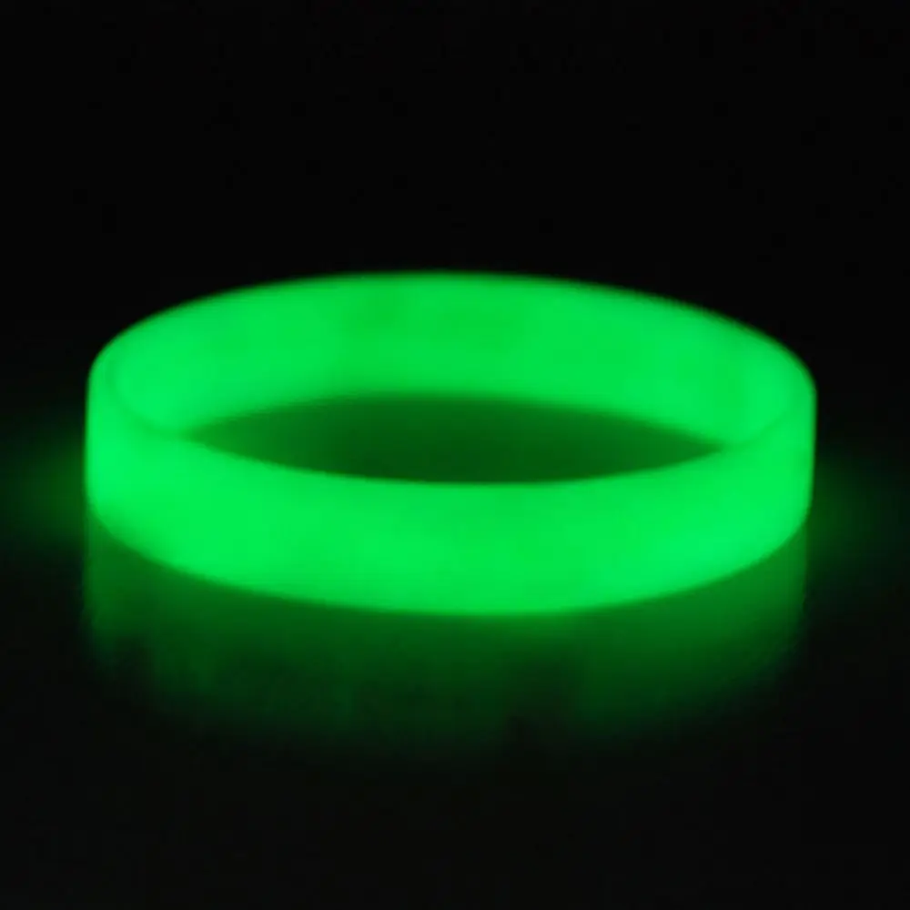 Silicone world 10pcs Silicone luminous bracelet sports bracelet wristband with adult glossy monochrome silicone