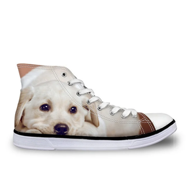 New Spring Women High Top Vulcanize Shoes Cute Dachshund Dog 3D Printed Female Canvas Flats Shoes Woman Causal Sneakers