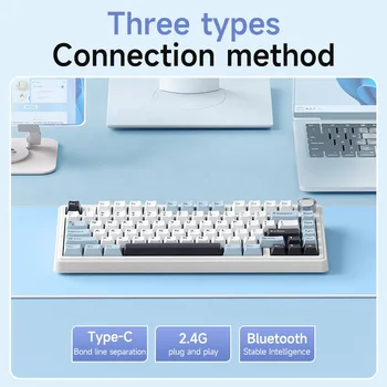 AULA F75 2.4G Wireless/Bluetooth/Wired Gaming Mechanical Keyboard RGB Customized 75% Layout OEM Profile Gasket Structure 4