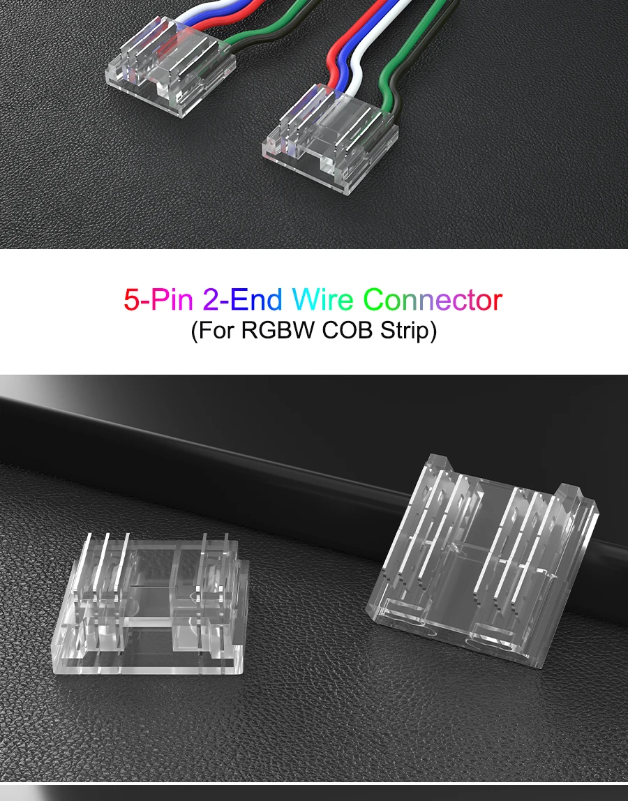 sem solda, 5Pin, 6Pin, RGBW, RGBCCT, RGBCW, RGBWW FCOB, 12mm Largura, PCB