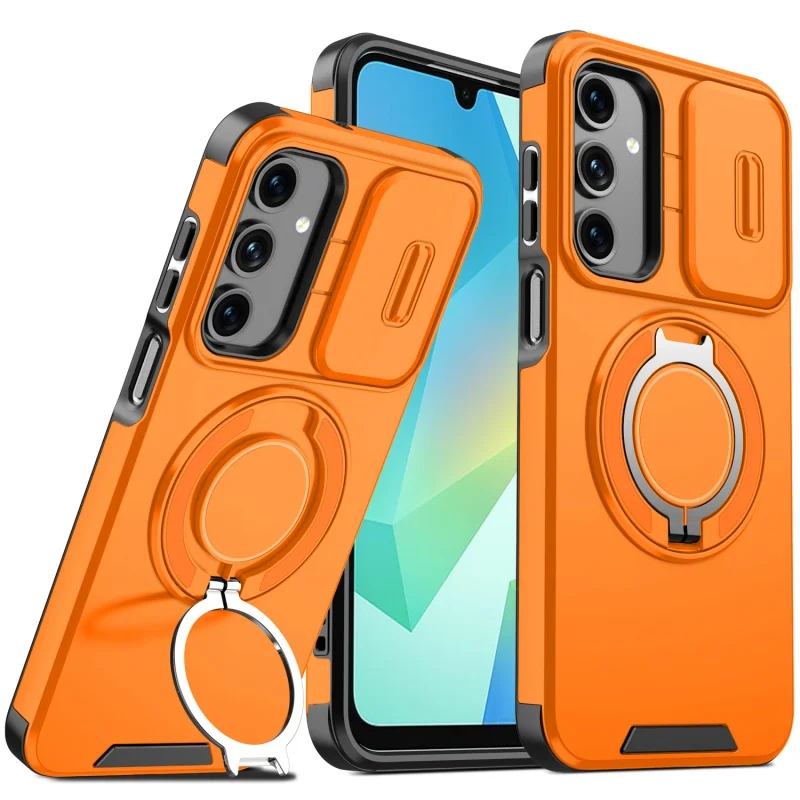 Shockproof Armor Wireless Charging Case with Magnetic Ring