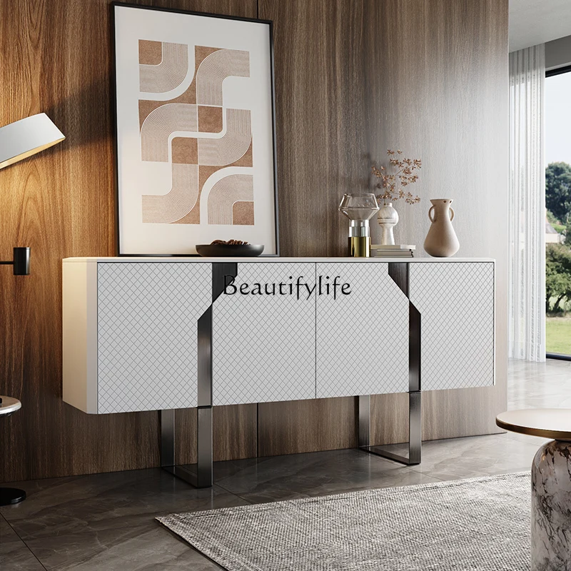 

Affordable Luxury Style Hallway Italian Minimalist Decorative Locker Post-Modern Marble Sideboard Cabinet