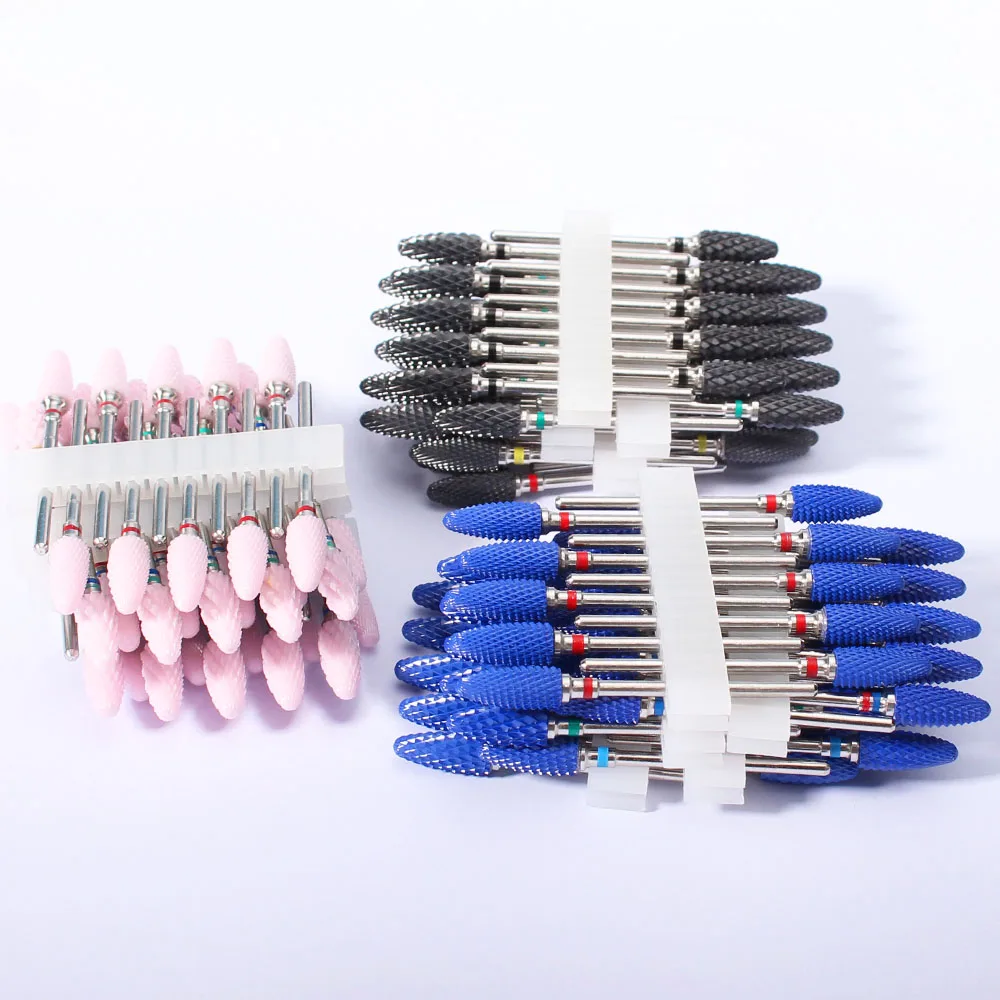 Description Picture 2 of item10pcs/Set Blue Pink Ceramic Milling Cutter Nail Drill Bit for Manicure Drills Electric Cuticle Remove Manicure Machine Tools