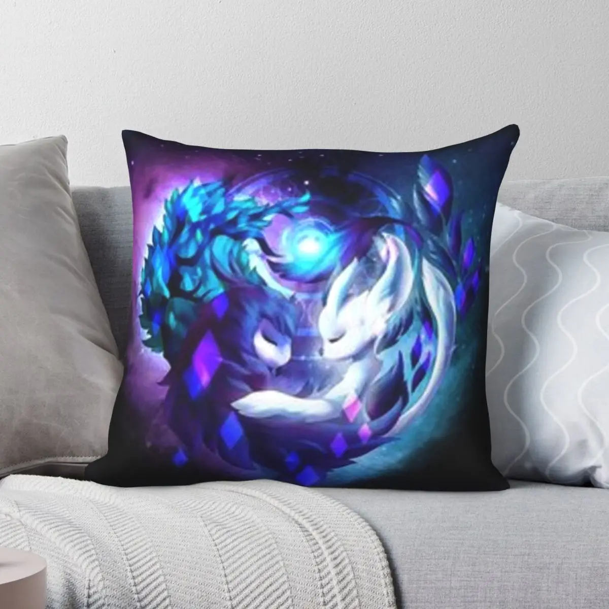 Ori And The Will Of The Wisps Federa Quadrata Poliestere Lino Velluto Stampato Zip Decor Federa Cuscino Per La Casa 18"