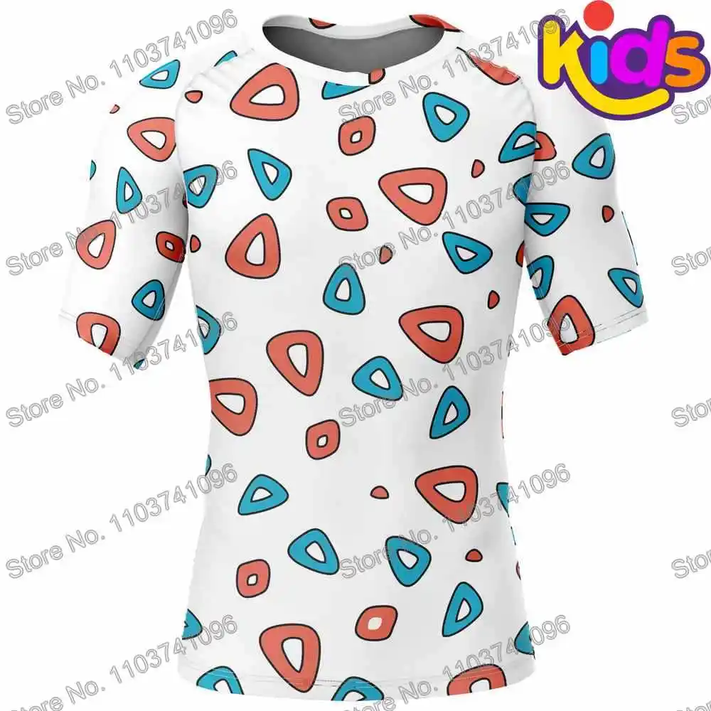 Kids Egg Surf Clothing BJJ MMA Boys Rash Guard Short Sleeve Diving T-Shirt Tight Swimwear Summer Beach Floatsuit Tops Sports