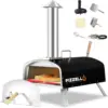 16" Outdoor Pizza Oven Propane and Wood Fired Pizza Maker Multi-Fuel Gas Ovens w/Gas Burner, Cutter, Pizza Stone 1
