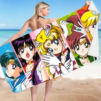 Japanese Anime Sailor Moon Princess Bath Towels Microfiber Beach Swimming Towel Decor for Adults Kids Gift 75x150cm 1