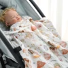 HappyFlute New 120*110CM Digital All Print  Bamboo Cotton 2Layer Super Soft Muslin Swaddle High Quality Wrap For Newborn Blanket 5