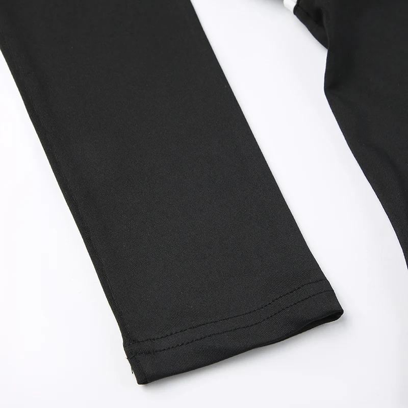 Autumn Winter Turtleneck Long Sleeve Skinny Black Bodysuit Women Letter Print Street Style Basic Bodys Top Tees