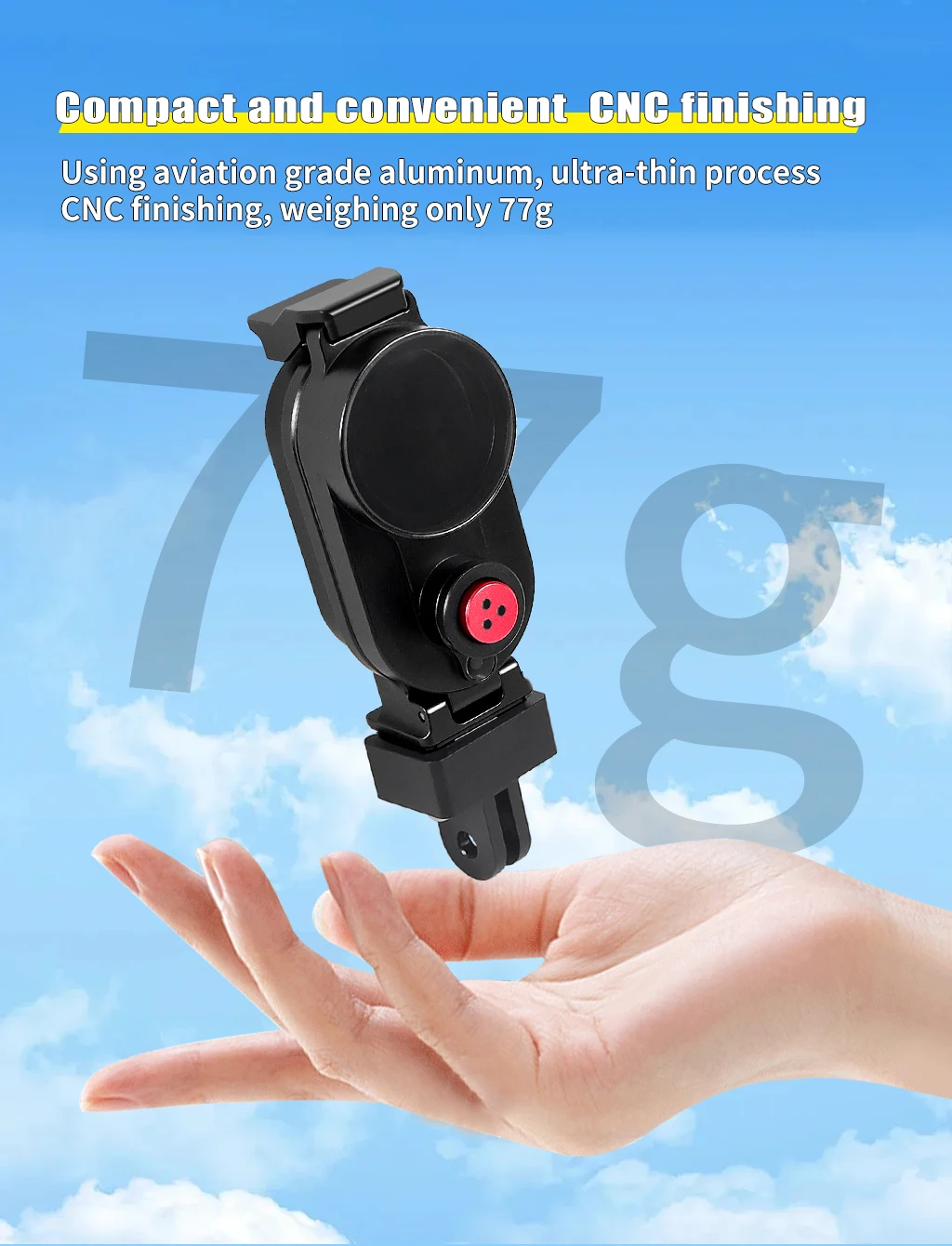 Aluminium 80 m wasserdichtes Tauchgehäuse für Insta360 GO 3 GO 3s Daumenkamera Unterwasserschale Schutzrahmen Schnellverschlusskäfig – Detail 12