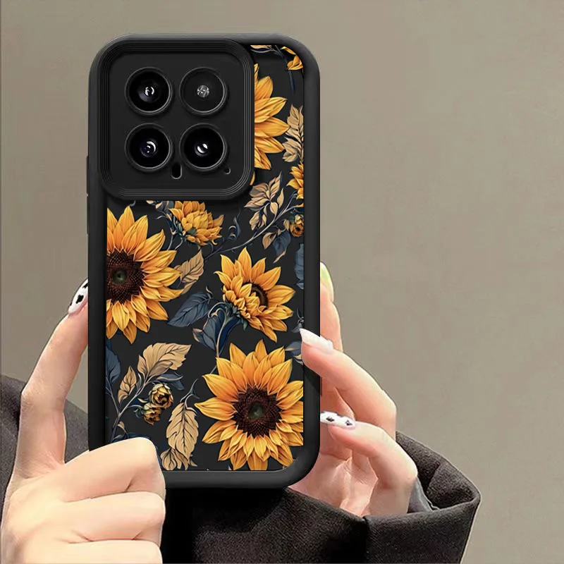 Sunflower Pattern Matte Silicone Phone Case Cover