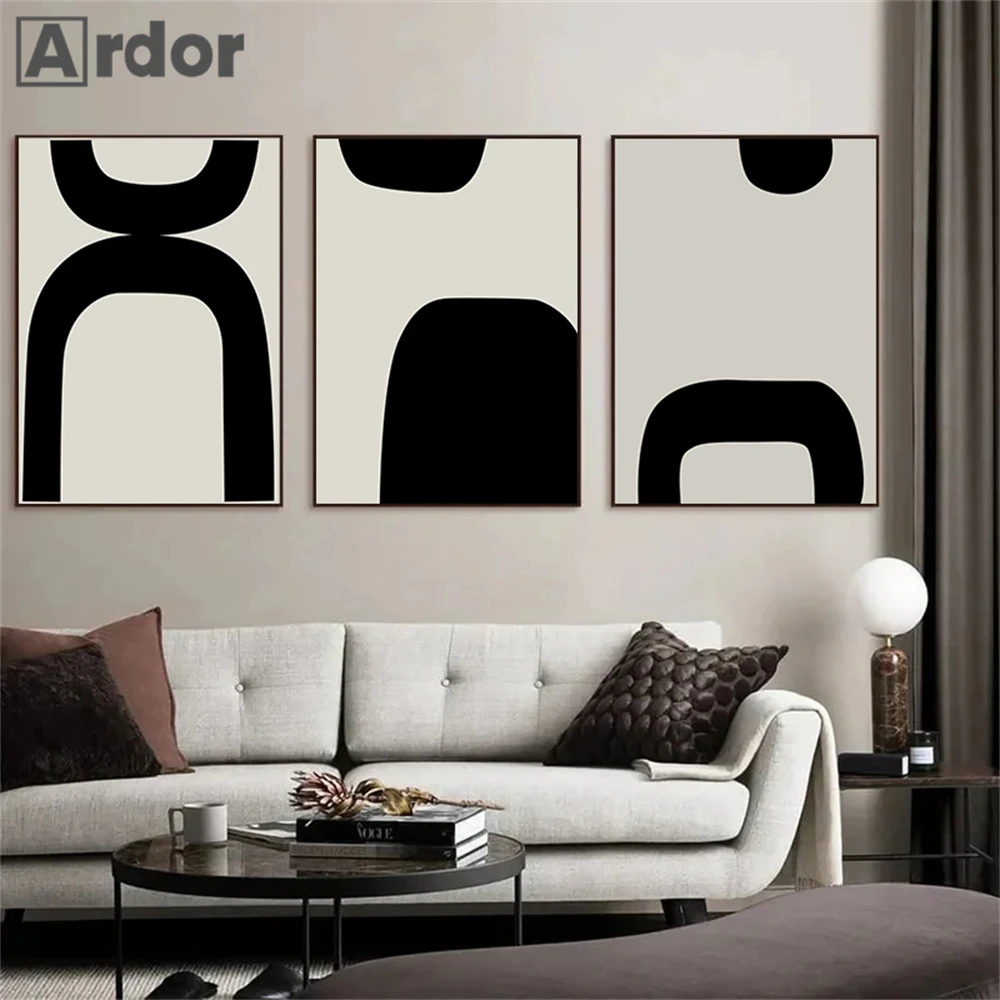 Modern Black And White Poster Abstract Canvas Painting Minimalist Art Prints Aestheticposters Nordic Wall Pictures Bedroom Decor 5 panels great mosque of mecca building muslim hajj canvas painting poster and prints islamic wall art rerligion picture decor