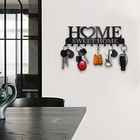 1pc Black Metal Keys Holder Wall Mount Key Holder Sweet Home Design Style Key Rack for Key Hanger With 10 Hooks 2