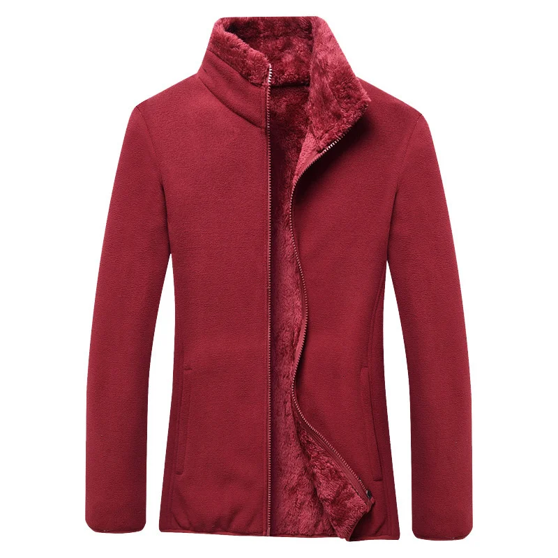 

Fleece Loose Coat Polyester Plus Velvet Thicken Fabric Outdoor Hiking Camping Climbing Warm Woman Cardigan Charge Clothes Liner