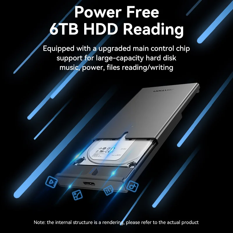 External Hard Drive Case SSD Enclosure Hard Drive Enclosure Hard Disk Case External Hard Drive Box HDD Case Enclosure SSD Adapter Hard Disk Drive Vention HDD Case 2.5 SATA to USB 3.0 Adapter