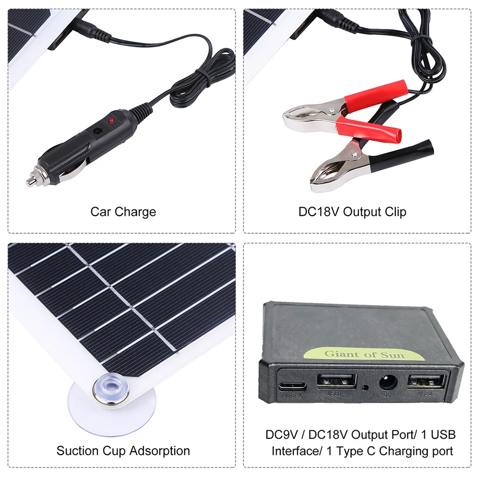 SUNYIMA 1PCS 320*140MM 12V 30W Flexible Polycrystalline Solar Panel Dual USB Regulator Charging Mobile Phone Solar Cell
