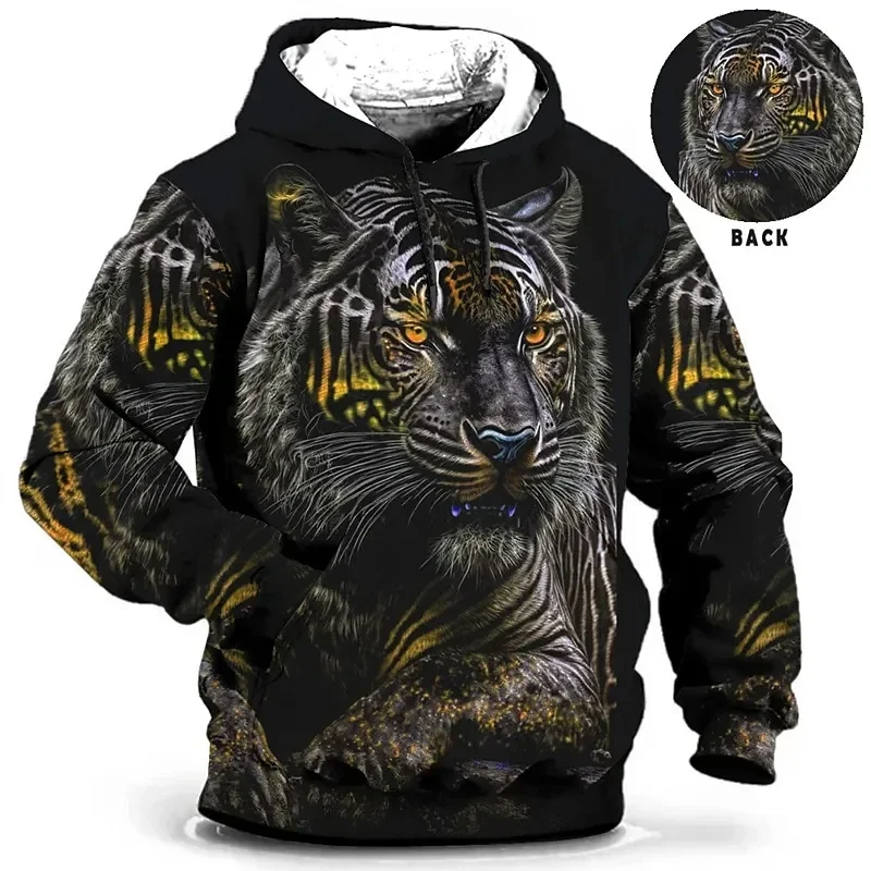 thumbnail image 1 of Sudadera con capucha para hombre, con estampado de tigre en 3D, holgada, de diseñador, para primavera y otoño, de manga larga, talla 4XL, ropa Harajuku Y2k de gran tamaño, 1 of 5