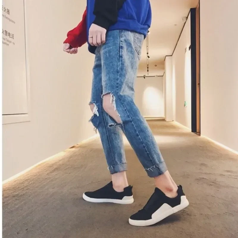 Sneakers Male Canvas Trends 2024 Men's Vulcanize Shoes Slip-ons 2024 New Arrivals Elegant Cheap Liquidation In Promotion 6