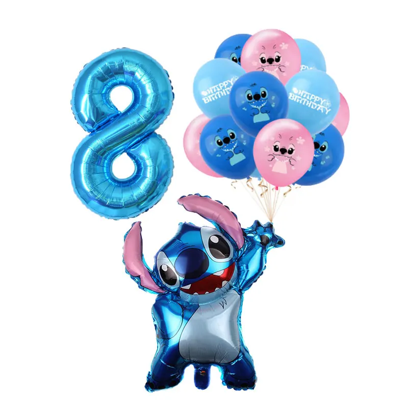 thumbnail image 1 of Decoración de cumpleaños de Disney Stitch, suministros para fiestas, vajilla, vasos de papel, platos, manteles, pancartas, telón de fondo, juego de globos, baby shower, 1 of 5