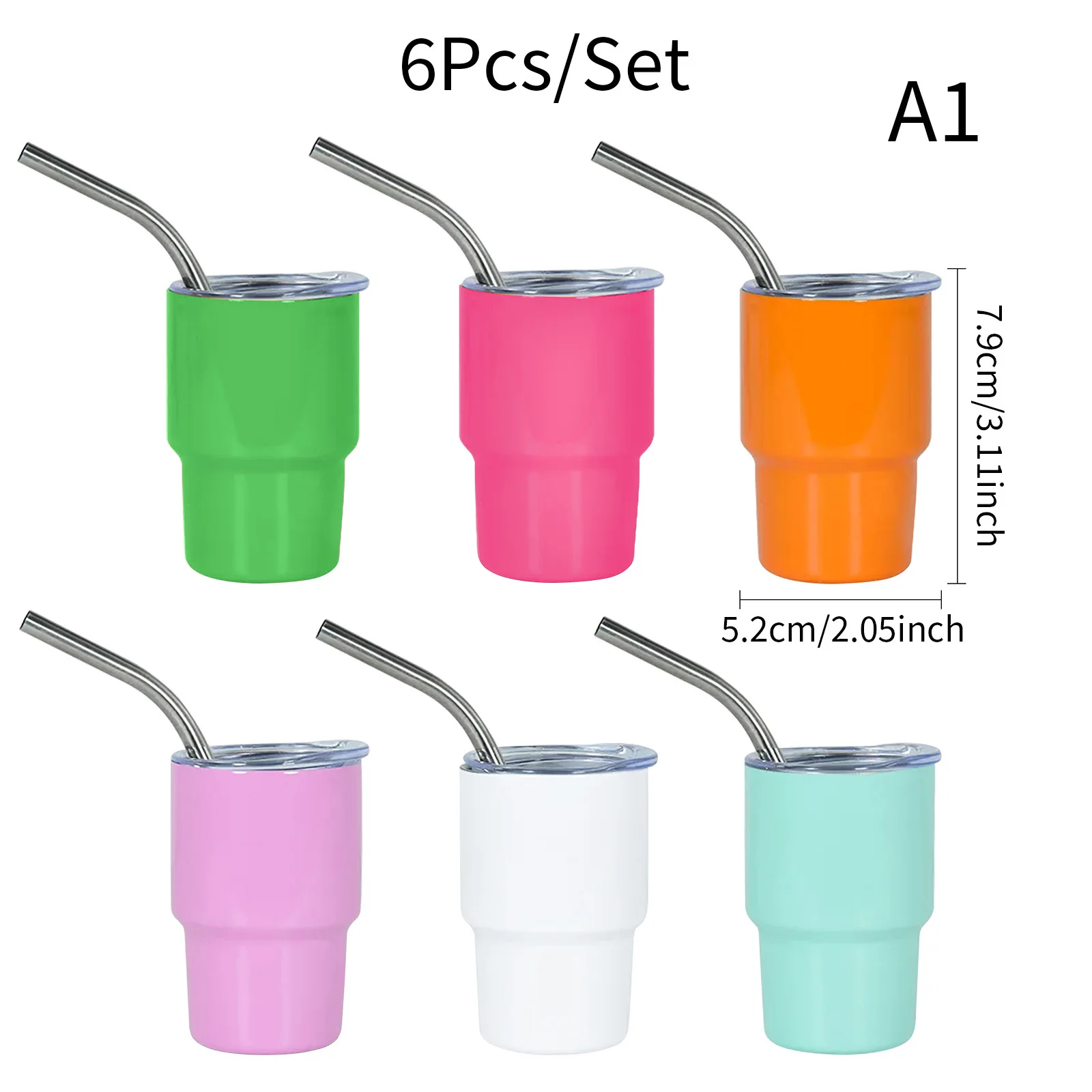 3oz Mini Tumbler Shot Glass with Straw Cute Tumbler