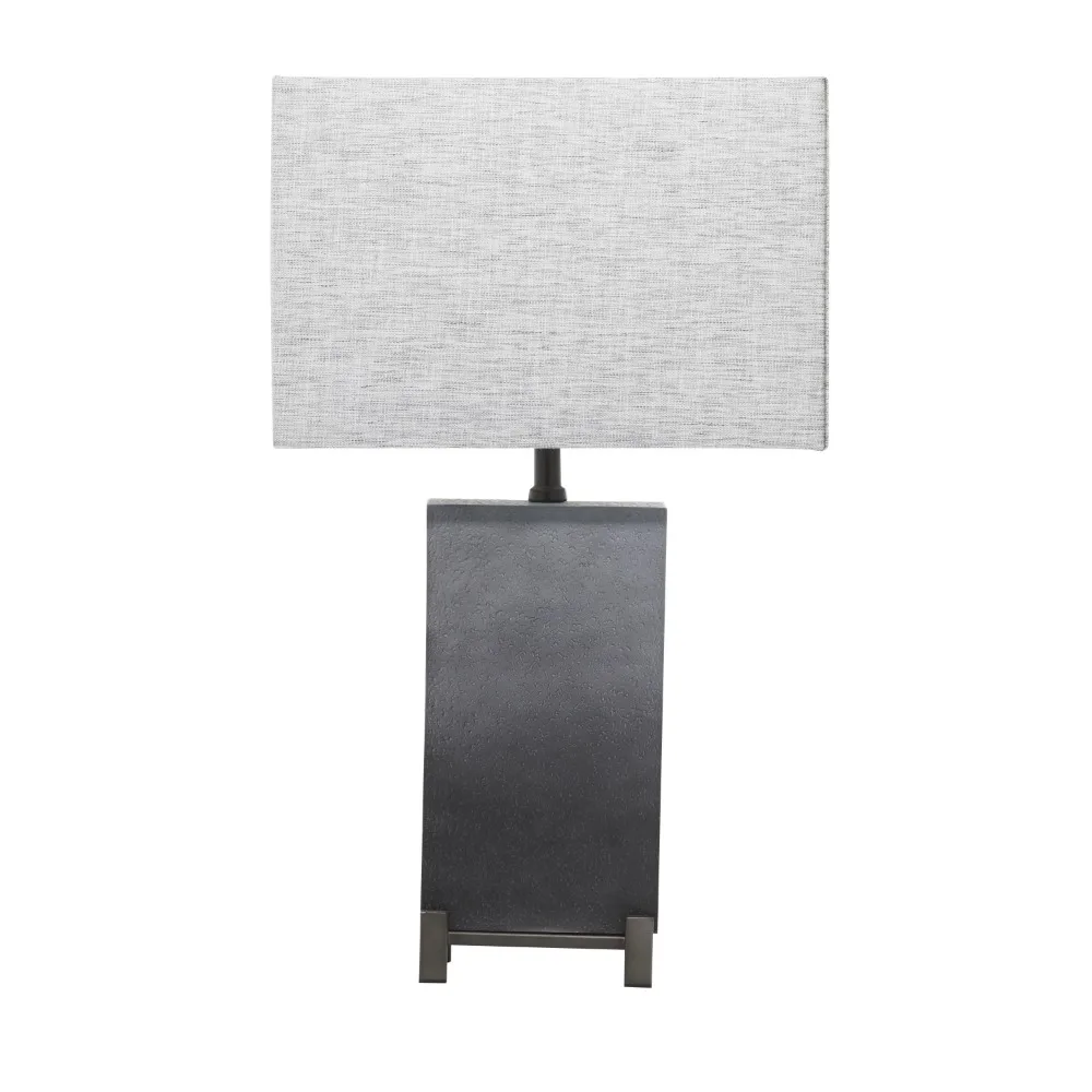 

26" Gray Table Lamp with Gray Linen Shade