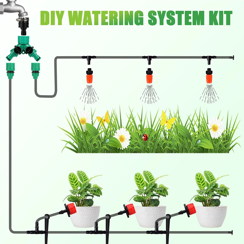148pcs/set Automatic Watering Drip Irrigation Sprinkler Kit For Garden And Yard Cooling, Dust Removal And Irrigation System - 3