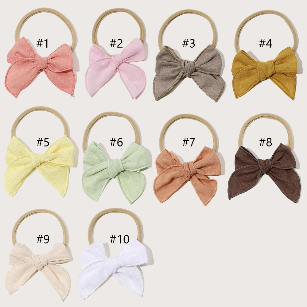 

36pc/lot 2.75" Cotton Bow Baby Nylon Headband Girls Solid Fable Bow Elastic Hairbands Hairpins Kids Hair Clips Barrettes bulk