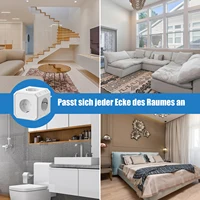 ก้อนปลั๊กไฟยุโรปพร้อม5เต้าเสียบไฟฟ้ากระแสสลับหลายอะแดปเตอร์เต้าเสียบ250V 16A 4000W เต้ารับไฟฟ้าสำหรับสำนักงานบ้านหรือการเดินทาง 5