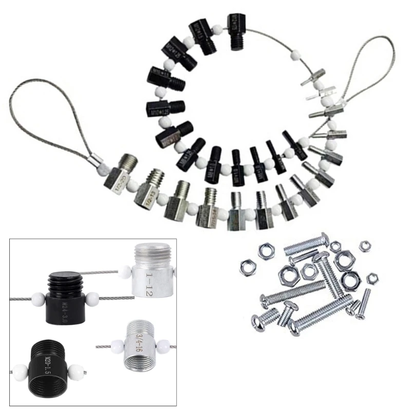 Description Picture 4 of itemY1UD Upgrades Efficient Nut & Bolt Thread Measurement Set Nut & Bolt Thread Size Gauge 26 Gauges to Easily Identify Sizes
