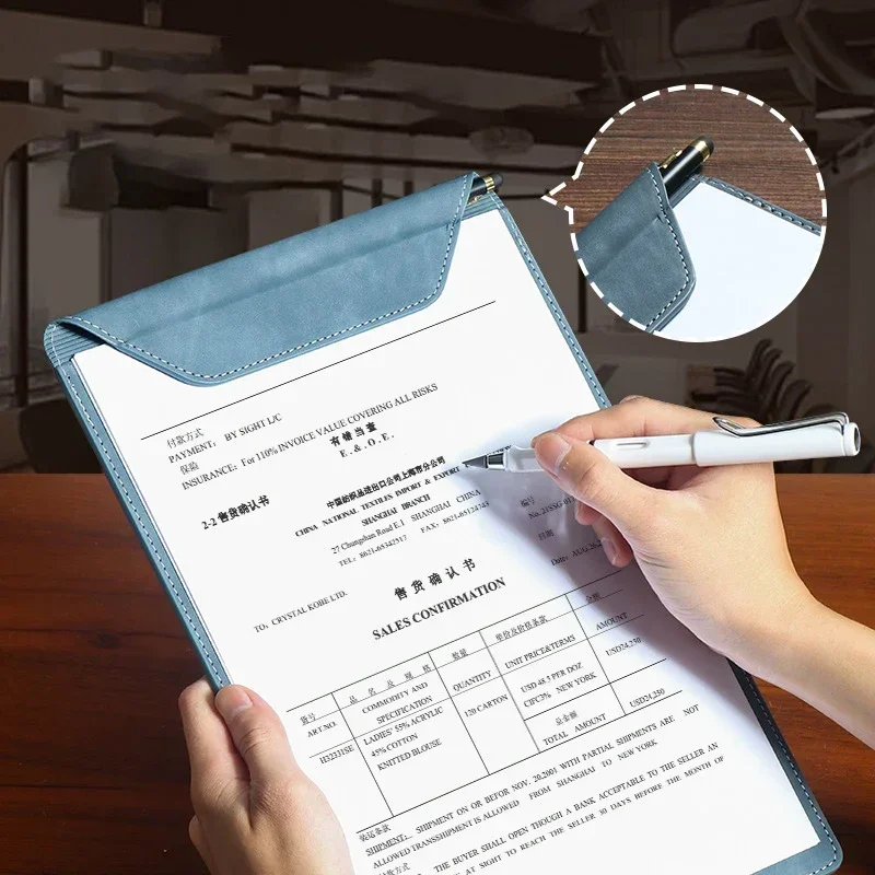 한손 마그네틱 폴더, 가죽 파일, 쓰기 보드 패드, 흡입 클립