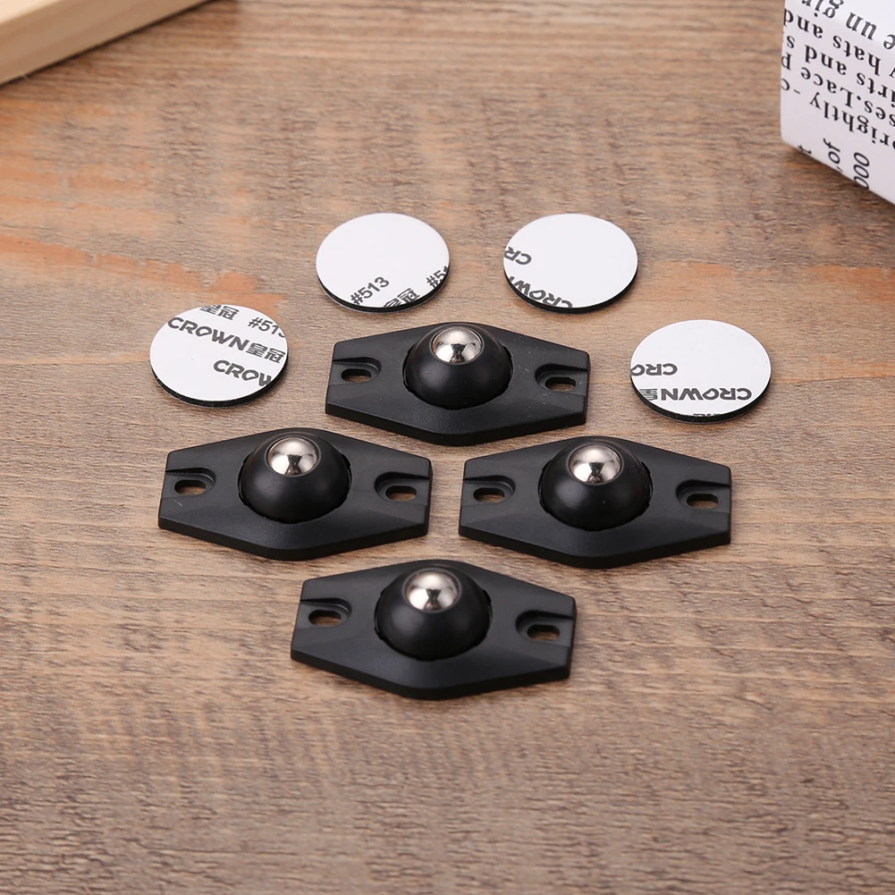 4Pcs Adhesive Casters Pulley Rollers For Cabinet Drawer Storage Box Trash Can Small Furniture Hardware Wheel Box Skateboard