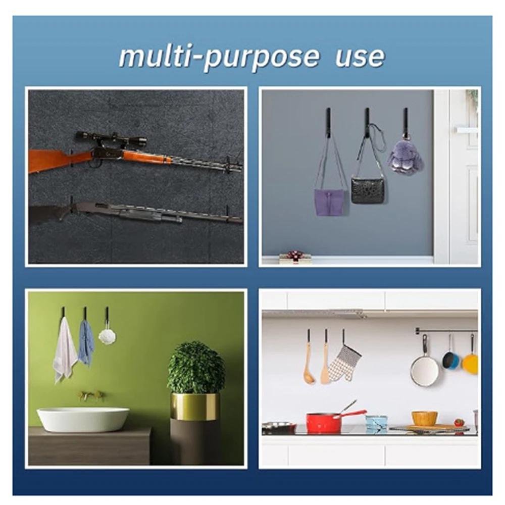 1 Pair Wall Mount Rod Storage Rack Stainless Steels Multifunctional Storage Stand for Metal Gun Frame and Bow Toy Gun