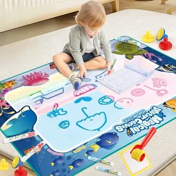 Montessori Magic Water Drawing Mat Reusable Doodle Board with Pens Educational Painting Toys for Toddlers Preschool Kids Gift 1