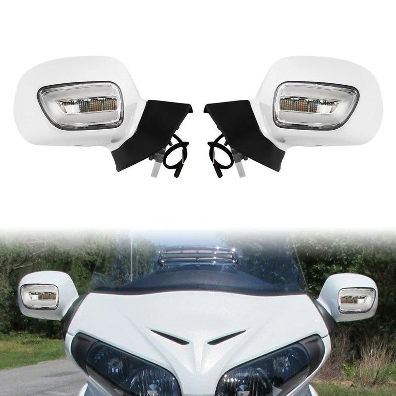 Motorcycle Rearvew Chrome Vsored Mrrors Trm Ft For Honda GL1800