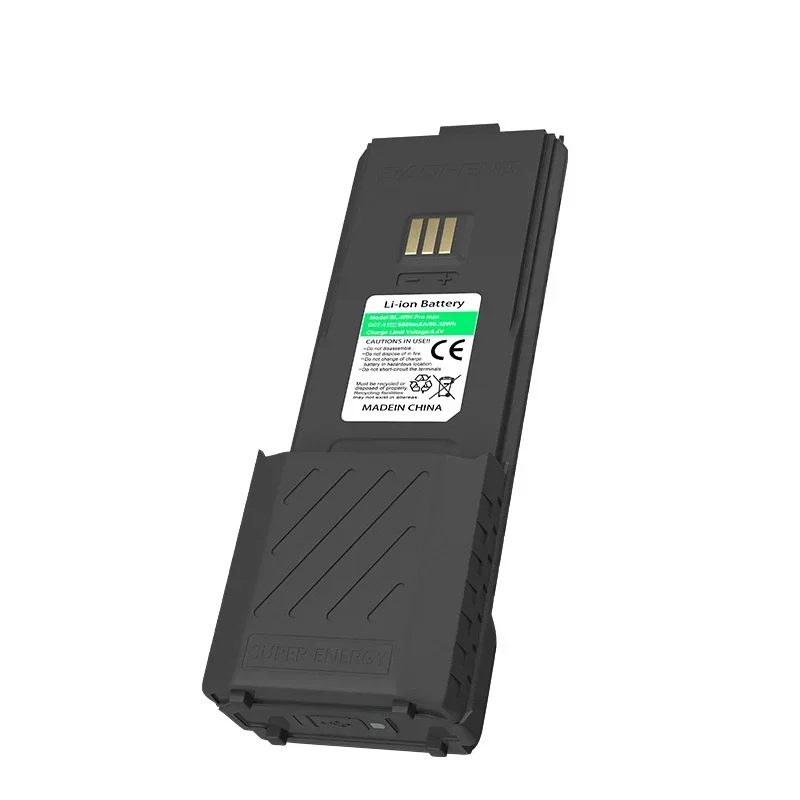 Baofeng UV-5RH Pro Max Walklie Talkie Extended Battery 6800mAh Type-C Charging UV-5RM AR-5RM Rechargable Two Way Radio Batteries 5