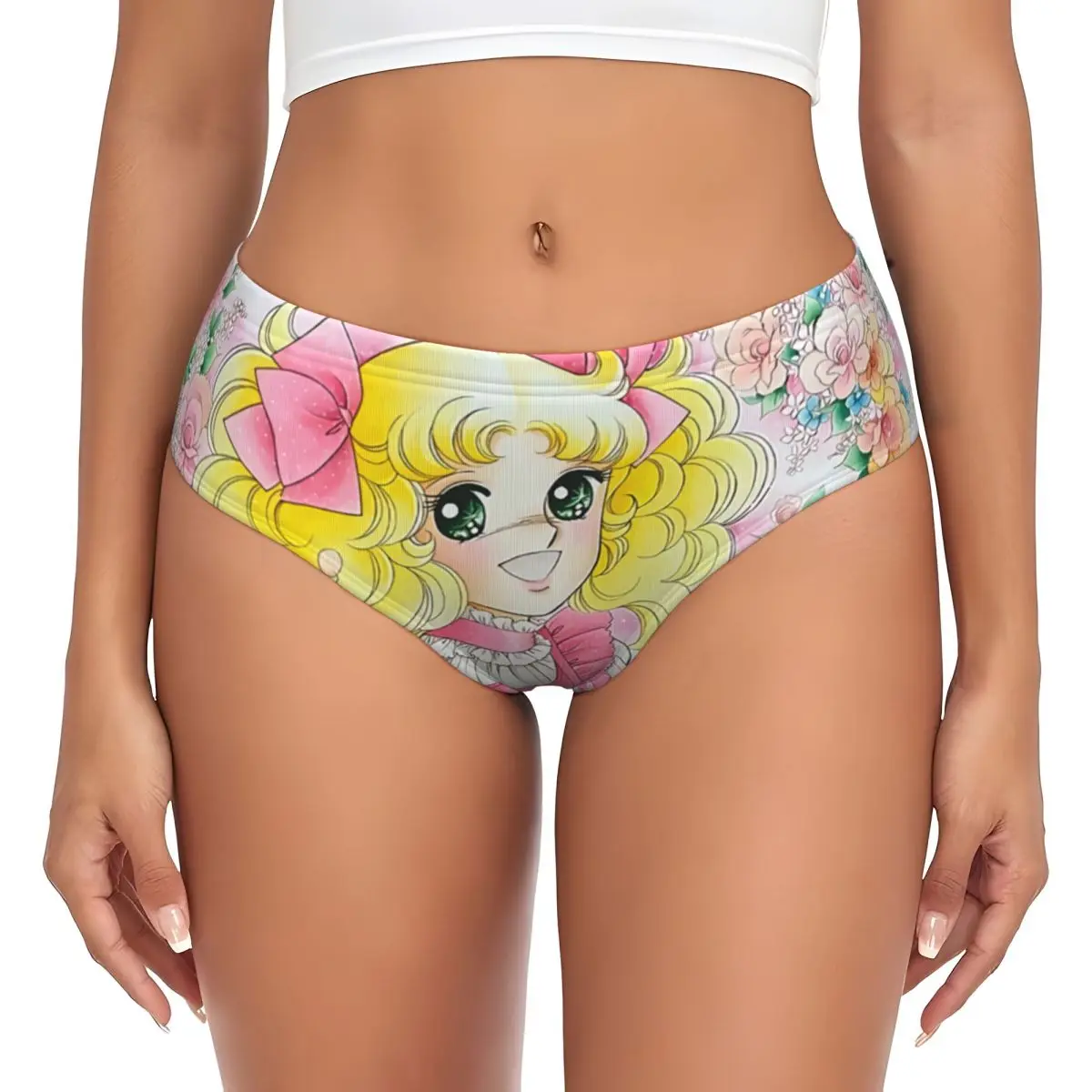 Custom Women's Anime Manga Candy Candy Panties Underwear Female Stretch Briefs Underpants