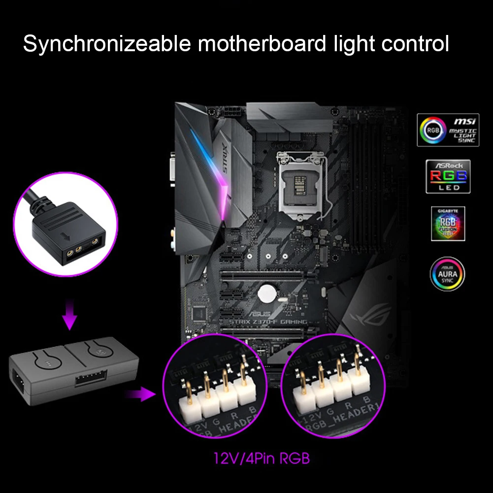 RGB Converter 5V 3Pin ARGB to 12V Pin RGB Light Transfer Hub