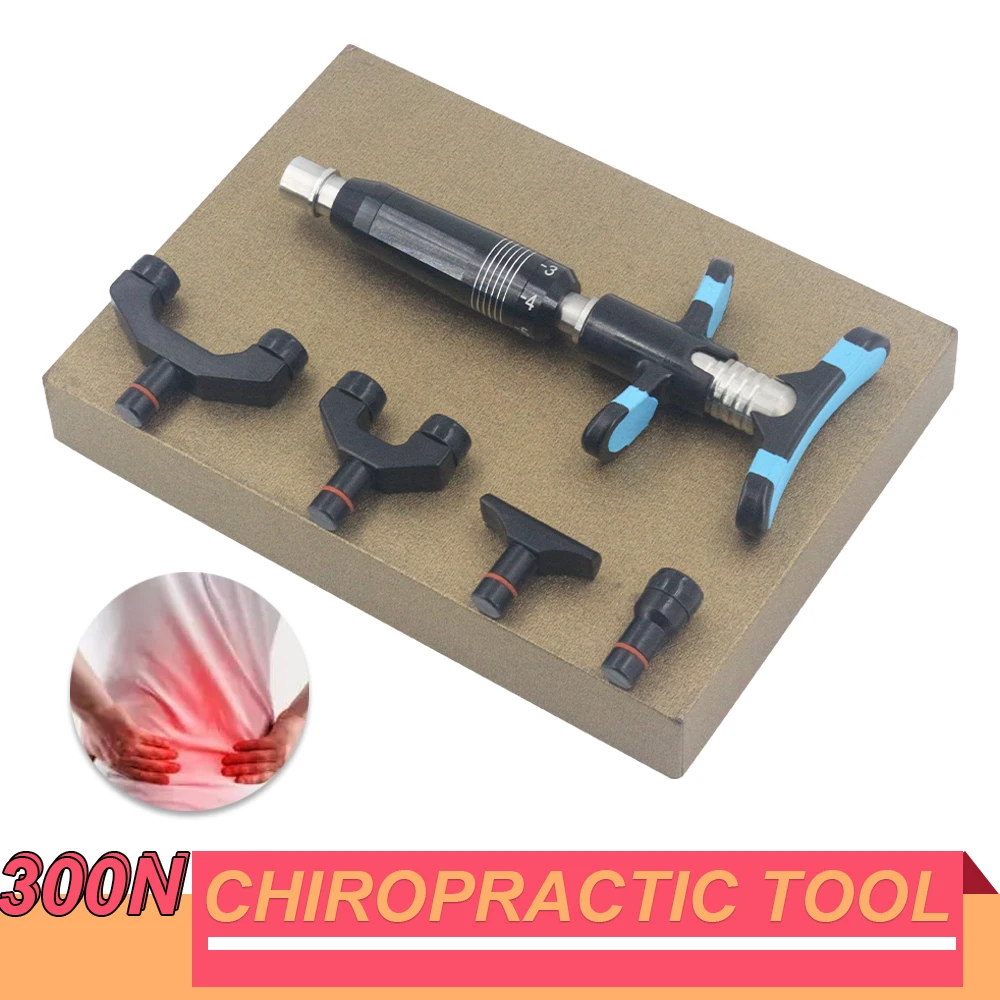 

4 Heads Chiropractic Adjustment Tool Spinal Correction 300N Manual Adjusting Waist Shoulder Body Relax Massage Gun Health Care