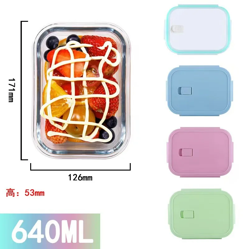 Microwave-Safe Divided Glass Meal Prep Containers - Bento Lunch Box with High Borosilicate Storage Bowls, Assorted Colors