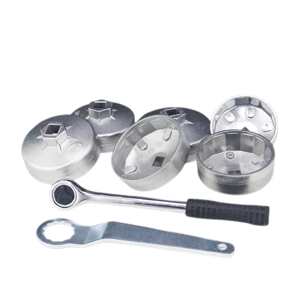 Kit Chiavi Per Filtro Olio EVGATSAUTO - 5 Pezzi In Acciaio CR-V - 24/27/32/36/38 Mm - Con Custodia