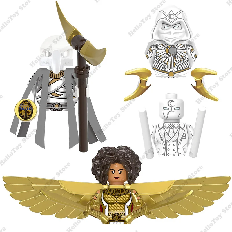 

DISNEY Super Hero Khonshu Moon Knight Iron Man Falcon Hawkeye Figures Bricks Building Blocks Classic Movie Dolls Model Kids Toys