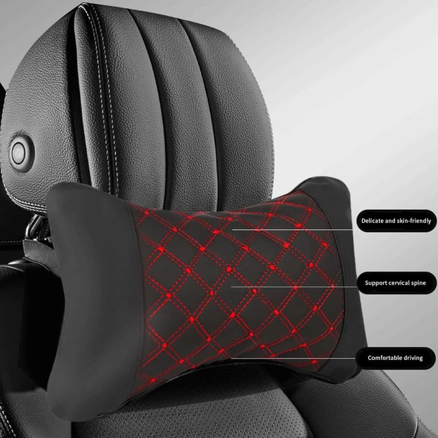 Trobo Seat Cushion, Non-Slip PU Leather Car Support Pillow for Driving Seat  with 2 Pocket Organizer, Memory Foam Comfort Chair Pad Protector for Lower
