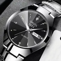 ORUSS Couple Watch Waterproof Casual Fashion Women Men Quartz Watches Ladies Stainless Date Week Men Clock Lover's Date Gift 4