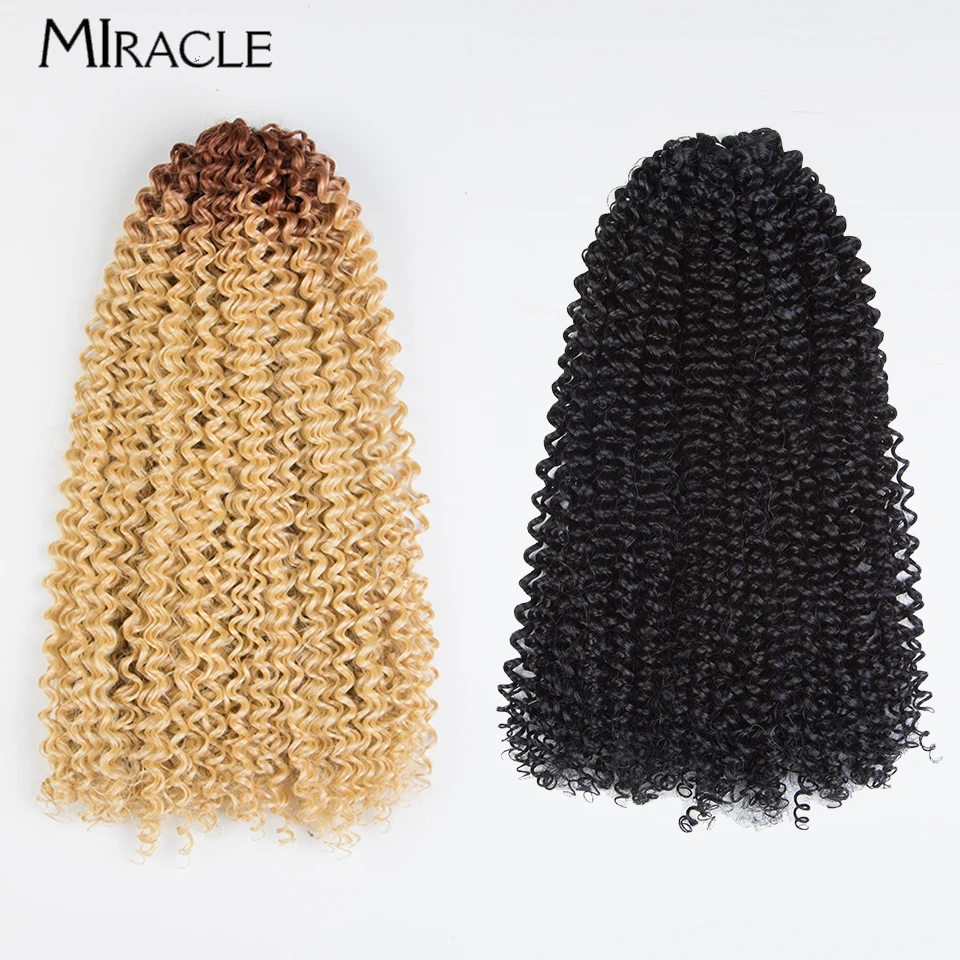 MIRACLE Afro Curls Hair Extensions 26Inch Crochet Hair Braiding Twist Fake Hair For Women Crochet Braid Hair Ombre Blonde Red