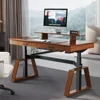 63 Inch Computer Desk with Drawers Trapezoidal Leg Sit Stand Desk, Smart APP Control Luxury Home Office Computer Desk 1