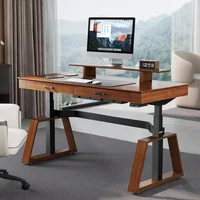 63 Inch Computer Desk with Drawers Trapezoidal Leg Sit Stand Desk, Smart APP Control Luxury Home Office Computer Desk 1