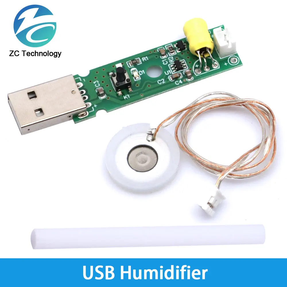 Compact USB Mini Humidifier DIY Kit with Mist Maker and Atomization Features